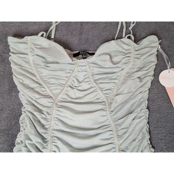 BLASHE Los Angeles: womens mini dress sage Large NWT Coquette dollette Kawaii - Picture 4 of 8